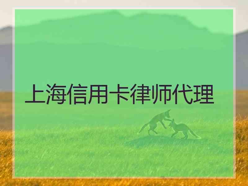 上海信用卡律师代理