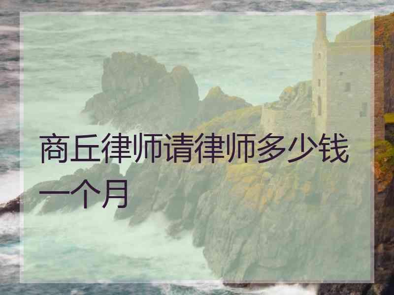 商丘律师请律师多少钱一个月