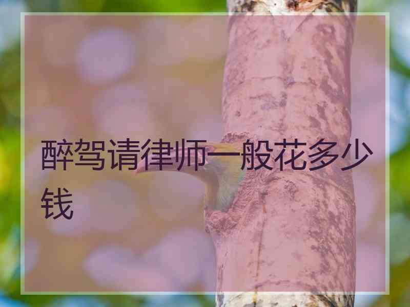 醉驾请律师一般花多少钱