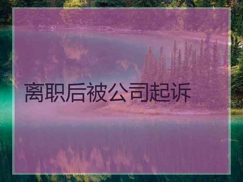 离职后被公司起诉