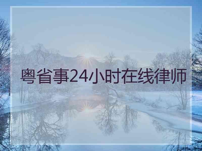 粤省事24小时在线律师