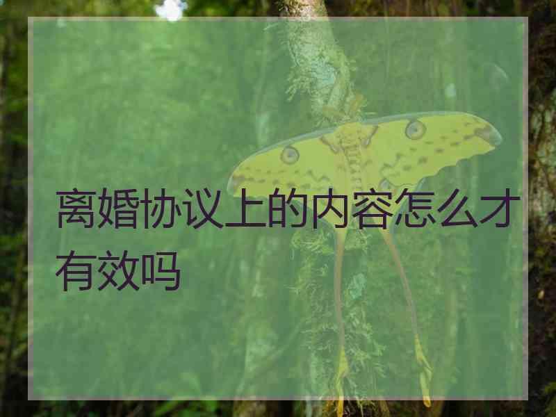 离婚协议上的内容怎么才有效吗