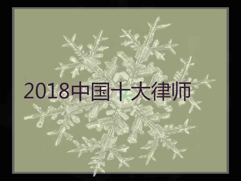 2018中国十大律师