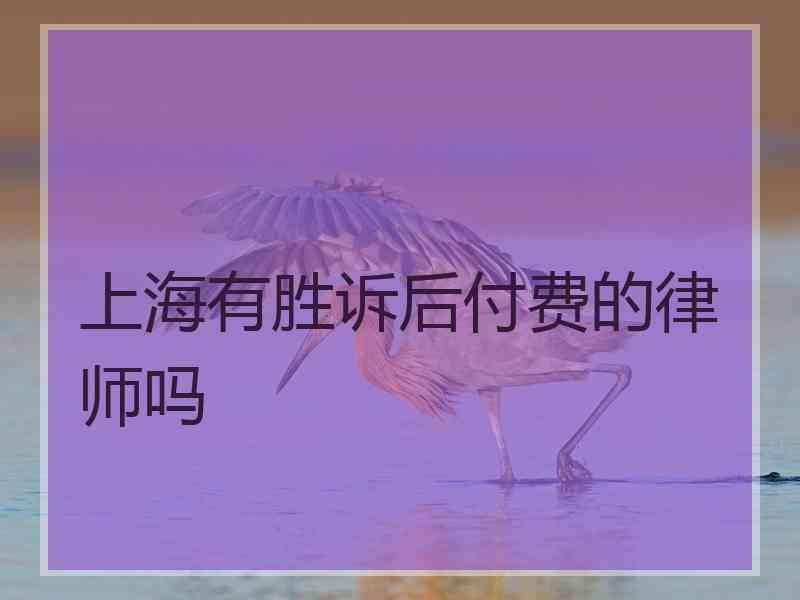 上海有胜诉后付费的律师吗