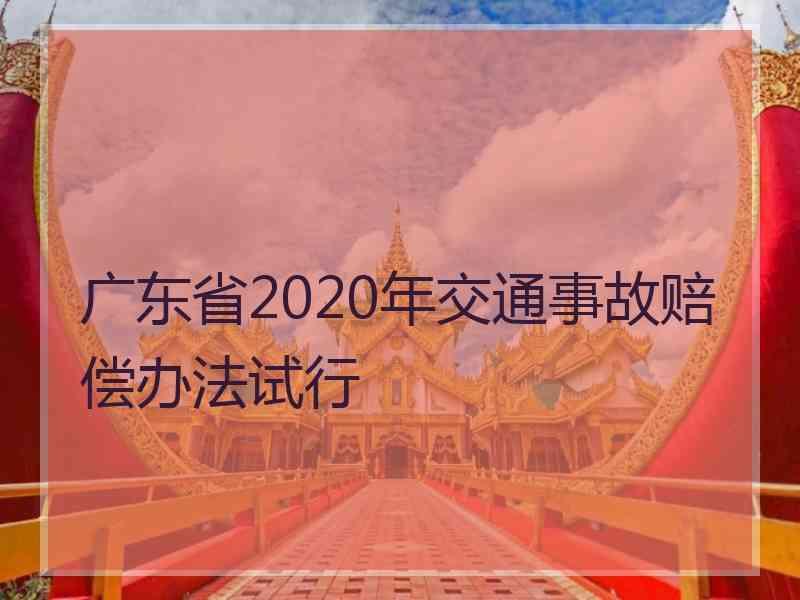 广东省2020年交通事故赔偿办法试行