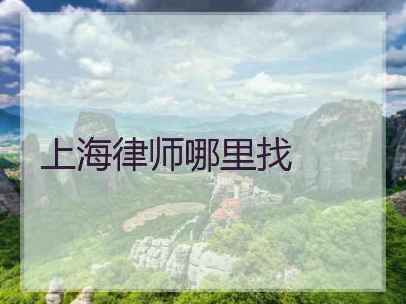 上海律师哪里找