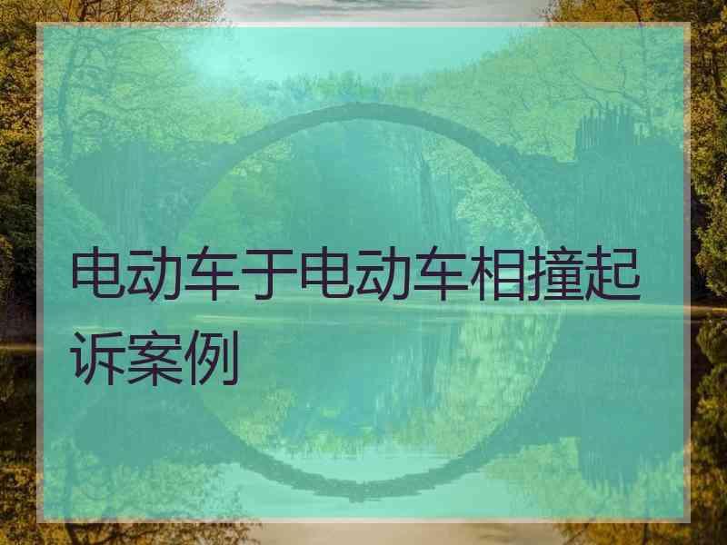 电动车于电动车相撞起诉案例