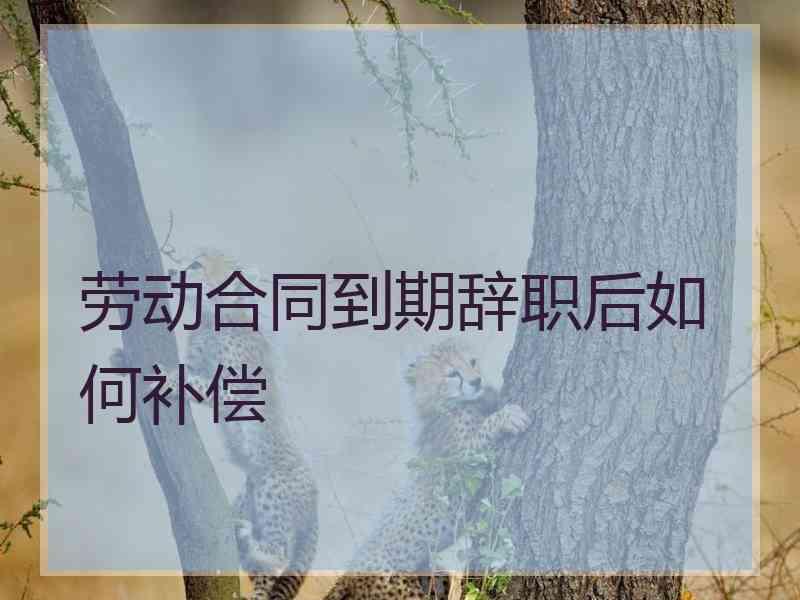 劳动合同到期辞职后如何补偿