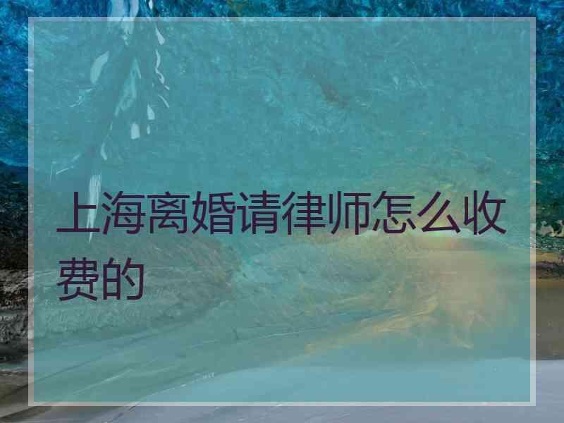 上海离婚请律师怎么收费的