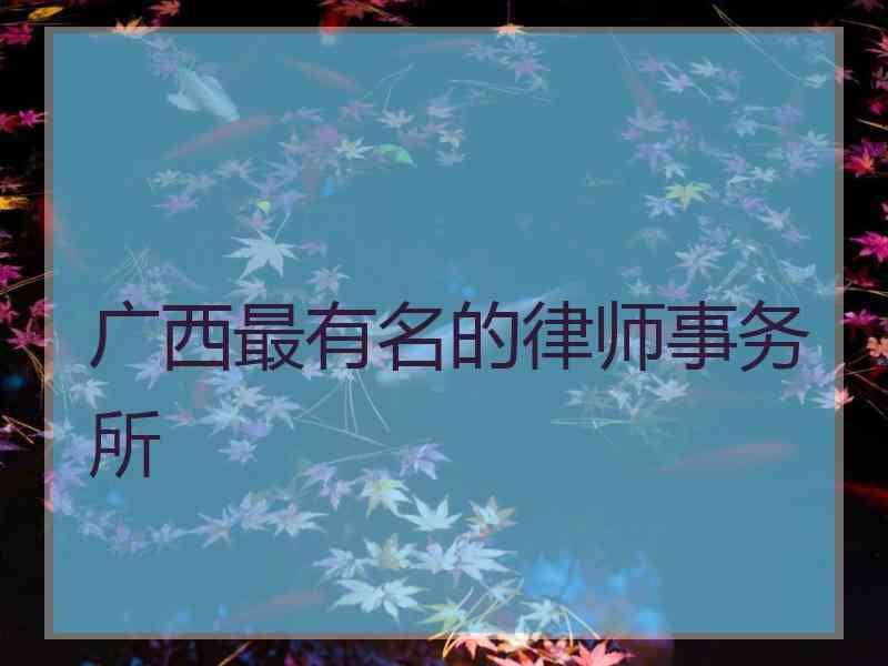 广西最有名的律师事务所