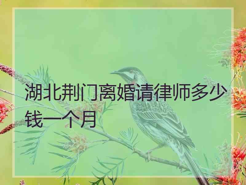 湖北荆门离婚请律师多少钱一个月