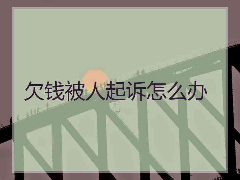 欠钱被人起诉怎么办