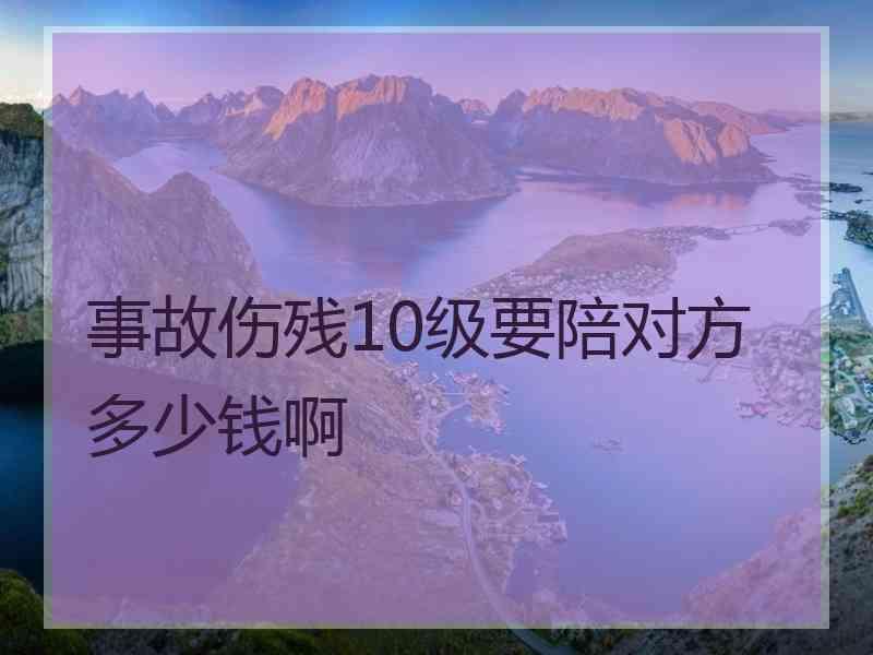 事故伤残10级要陪对方多少钱啊