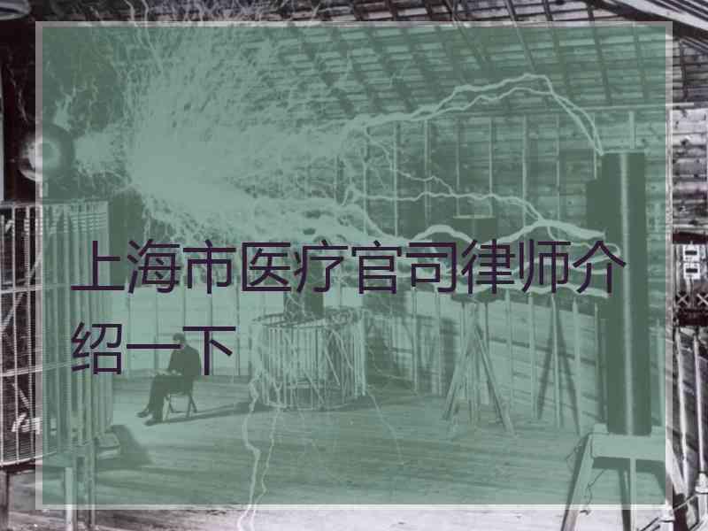 上海市医疗官司律师介绍一下