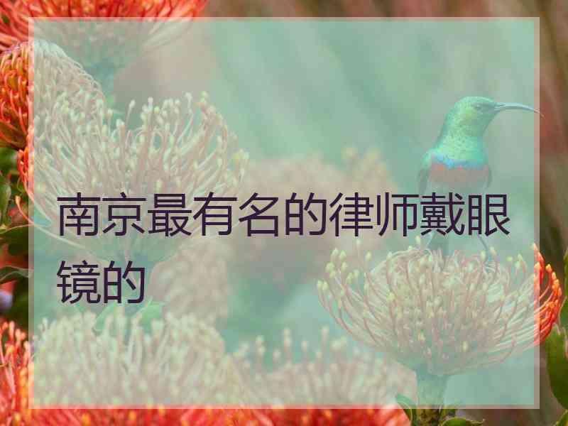 南京最有名的律师戴眼镜的