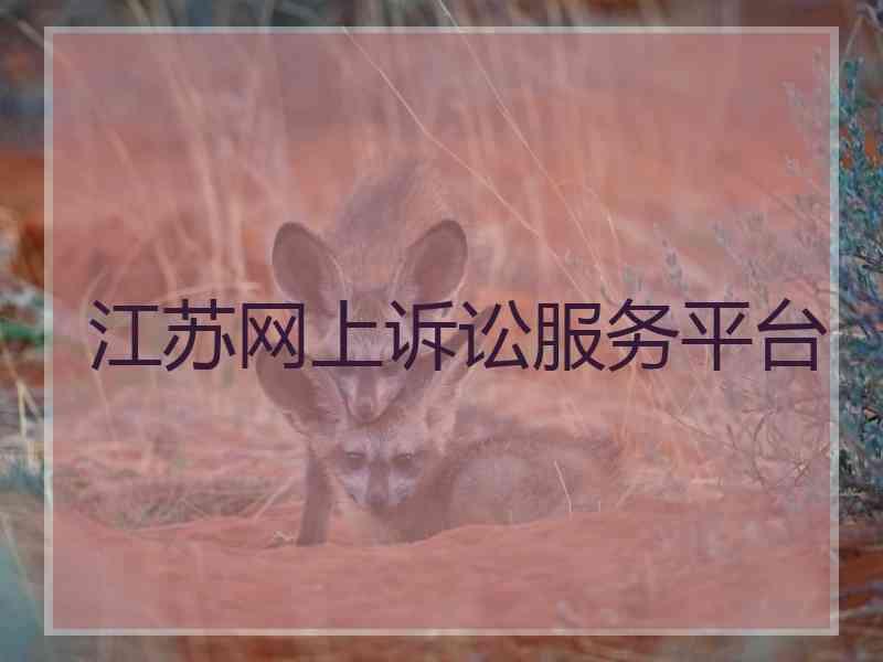 江苏网上诉讼服务平台