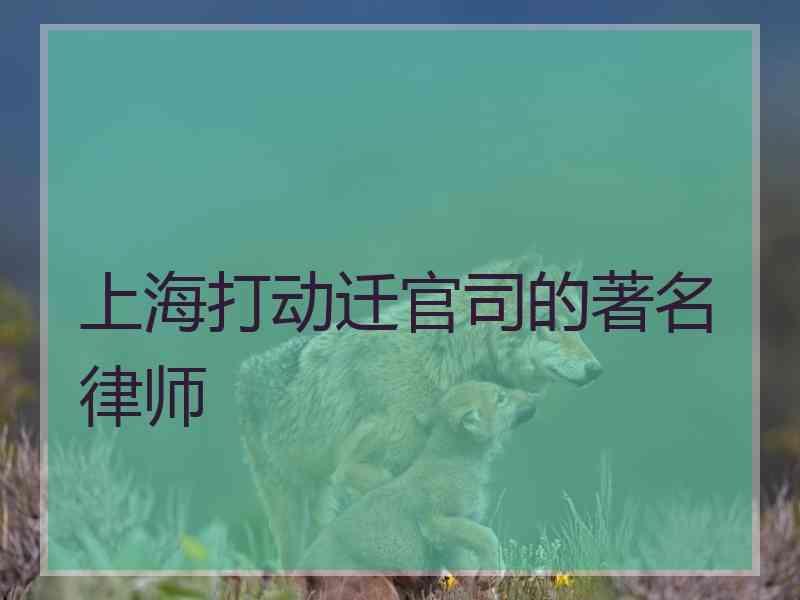 上海打动迁官司的著名律师