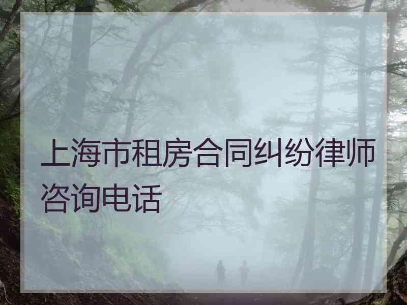 上海市租房合同纠纷律师咨询电话