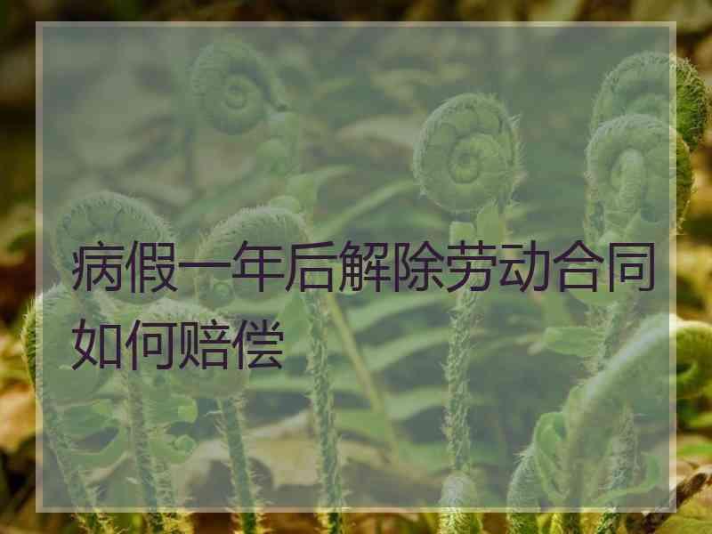 病假一年后解除劳动合同如何赔偿