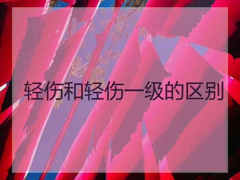 轻伤和轻伤一级的区别