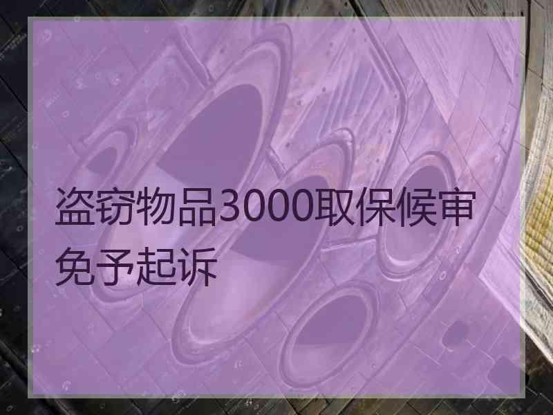 盗窃物品3000取保候审免予起诉