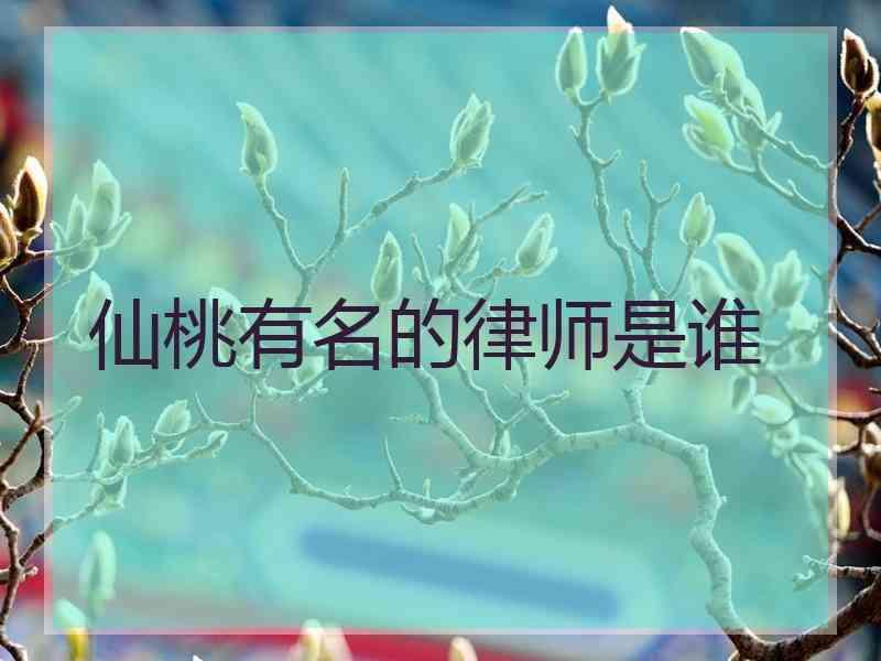 仙桃有名的律师是谁