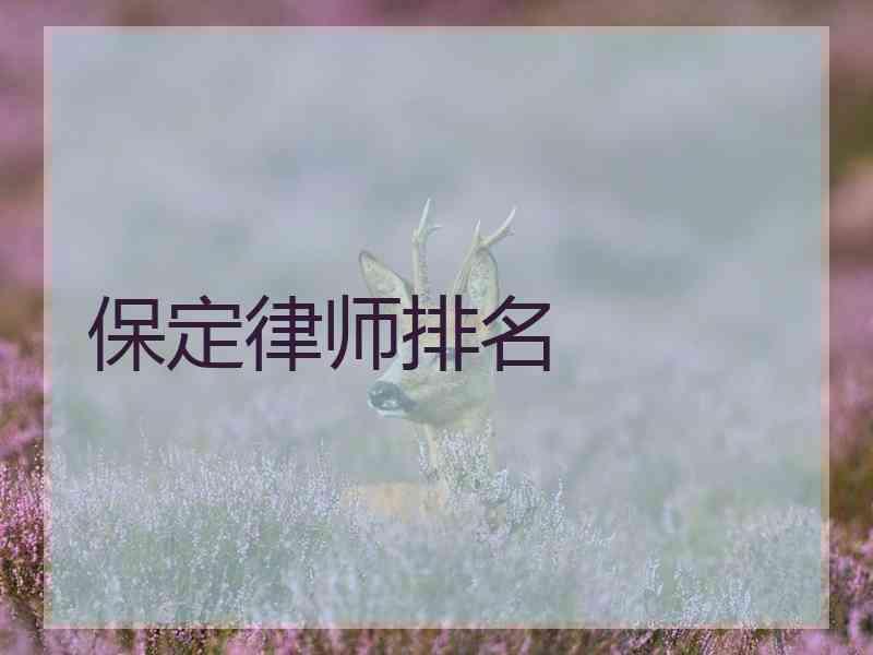 保定律师排名