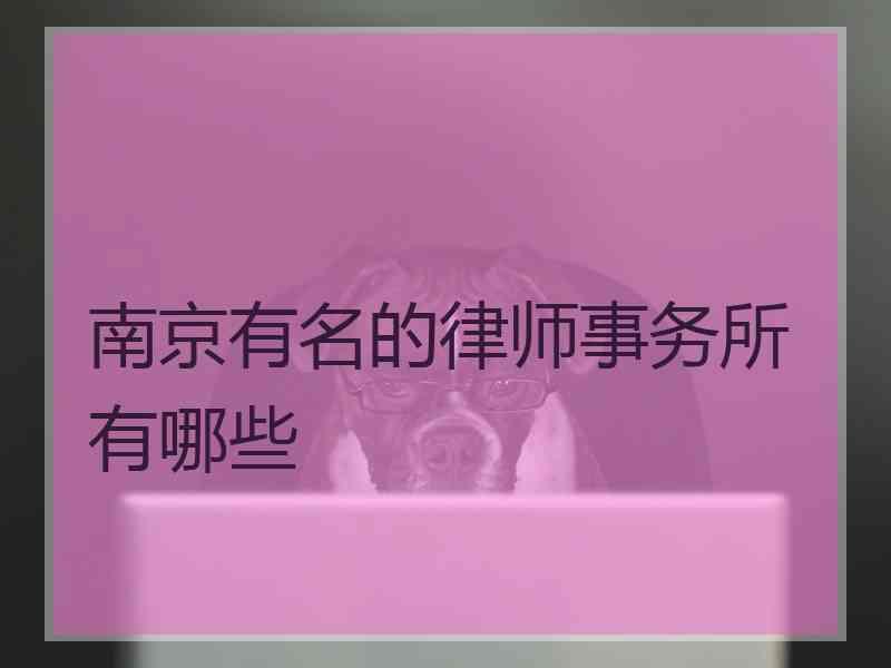 南京有名的律师事务所有哪些