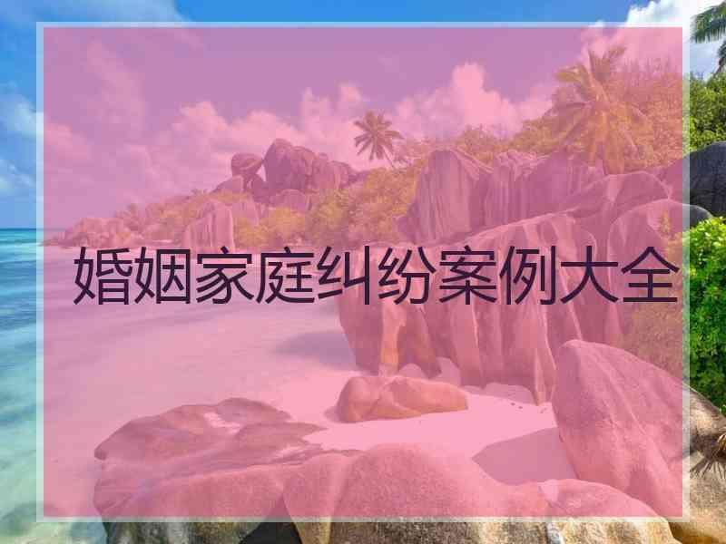 婚姻家庭纠纷案例大全