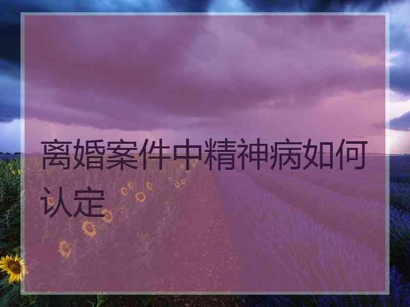 离婚案件中精神病如何认定