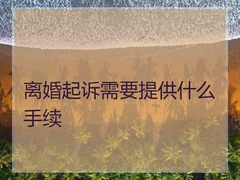 离婚起诉需要提供什么手续