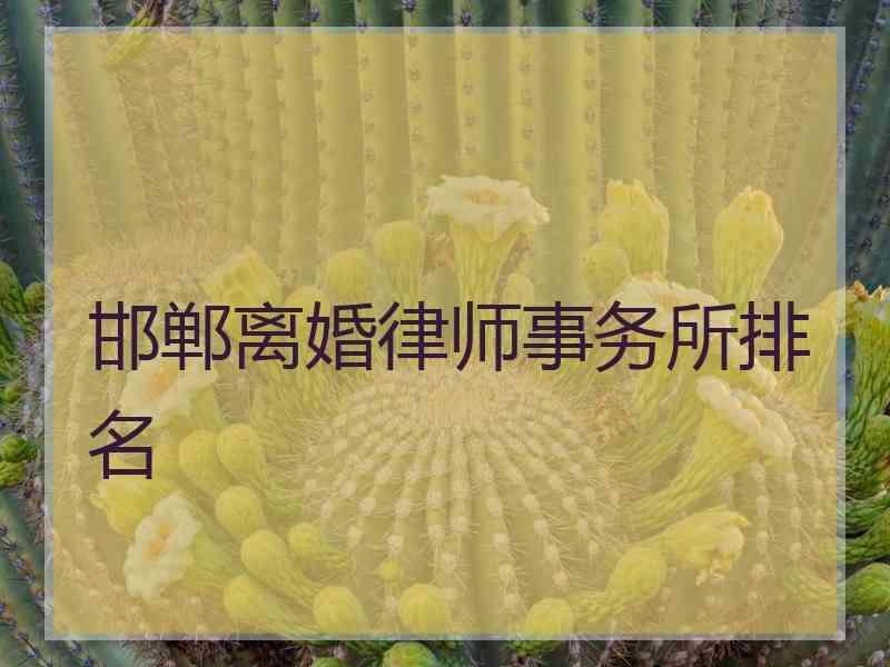 邯郸离婚律师事务所排名