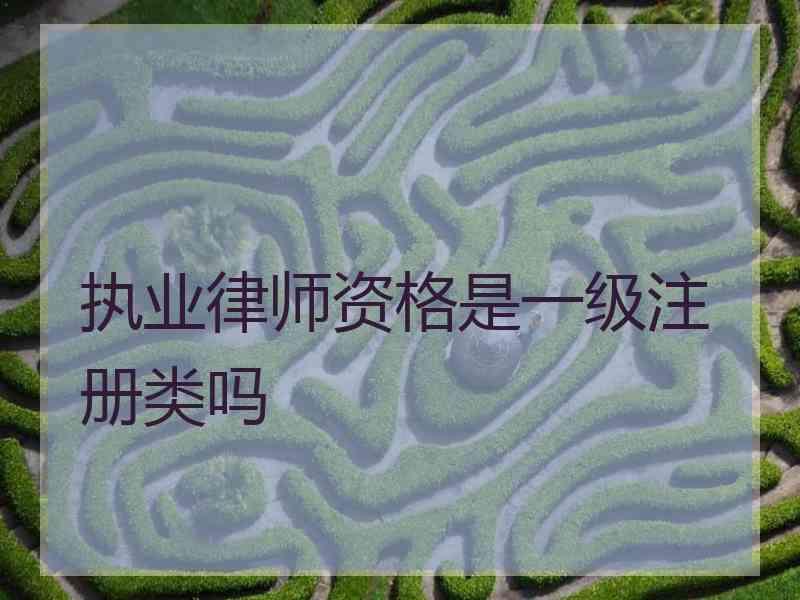 执业律师资格是一级注册类吗