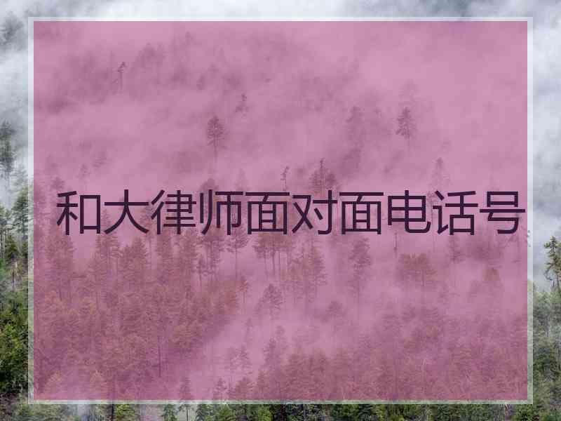 和大律师面对面电话号