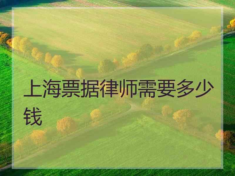 上海票据律师需要多少钱