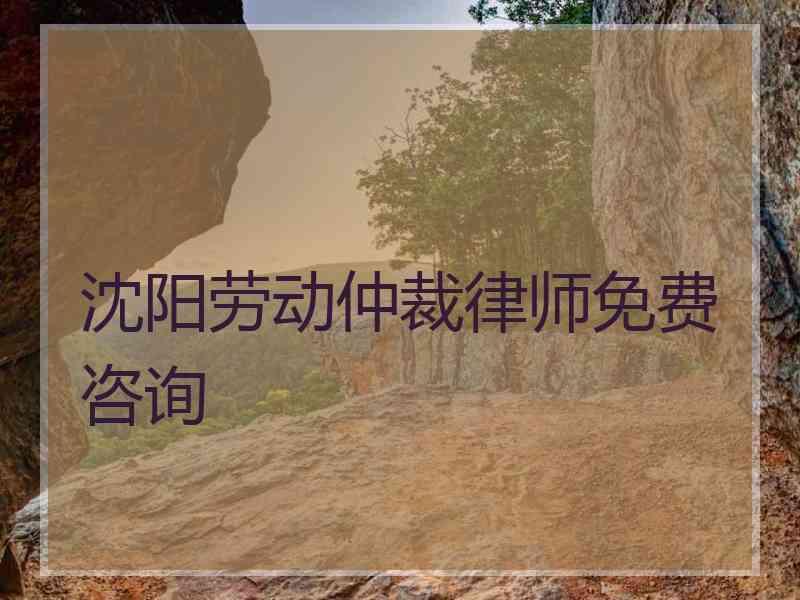 沈阳劳动仲裁律师免费咨询