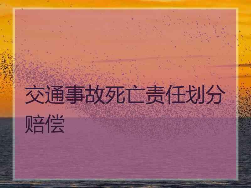 交通事故死亡责任划分赔偿