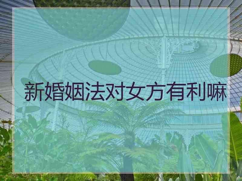 新婚姻法对女方有利嘛