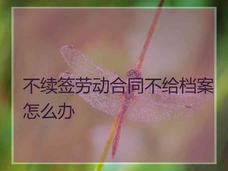 不续签劳动合同不给档案怎么办