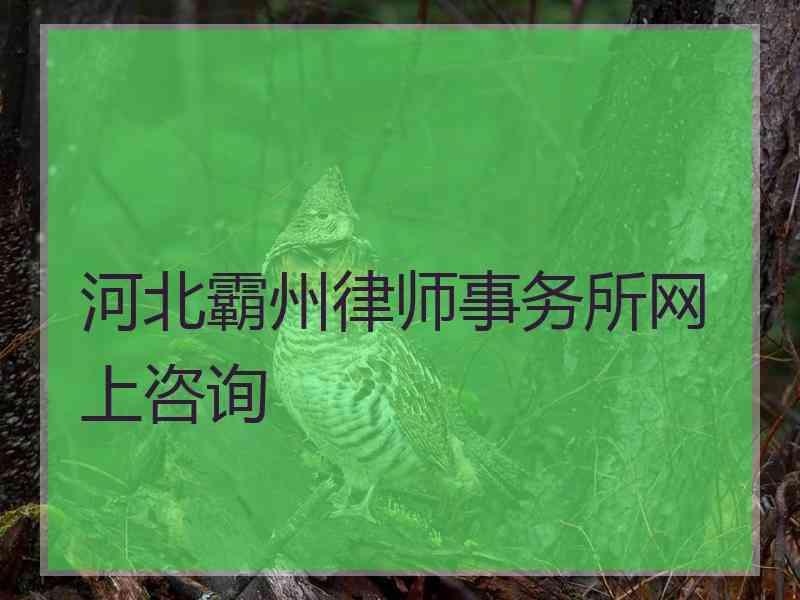 河北霸州律师事务所网上咨询