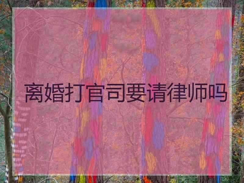 离婚打官司要请律师吗