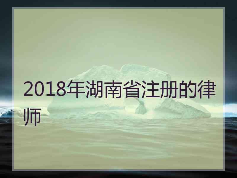 2018年湖南省注册的律师