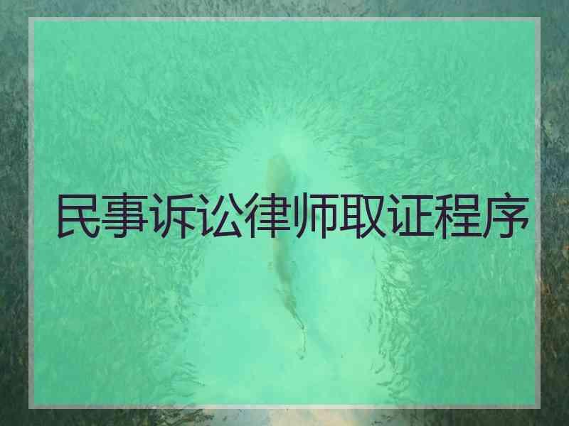 民事诉讼律师取证程序