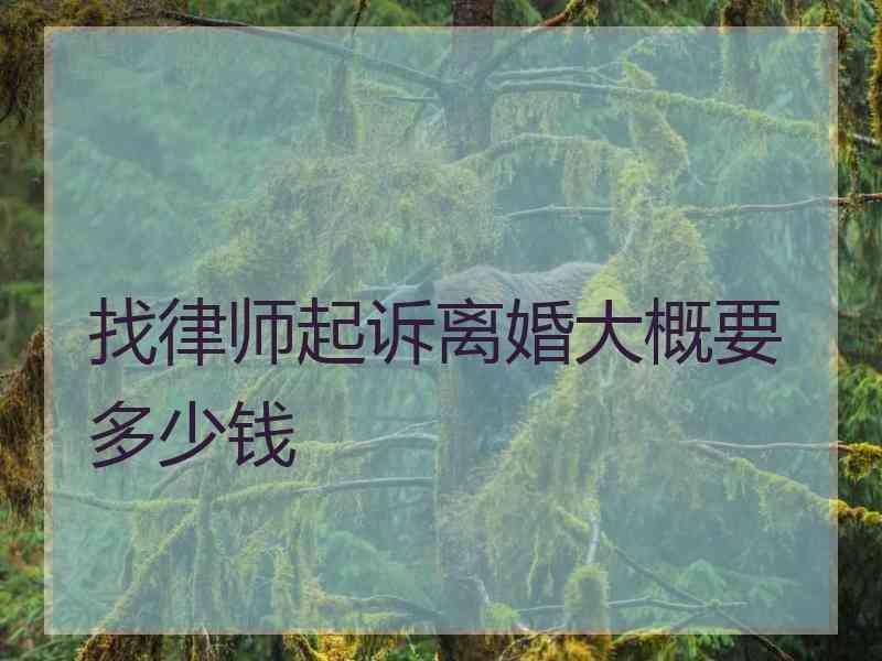 找律师起诉离婚大概要多少钱