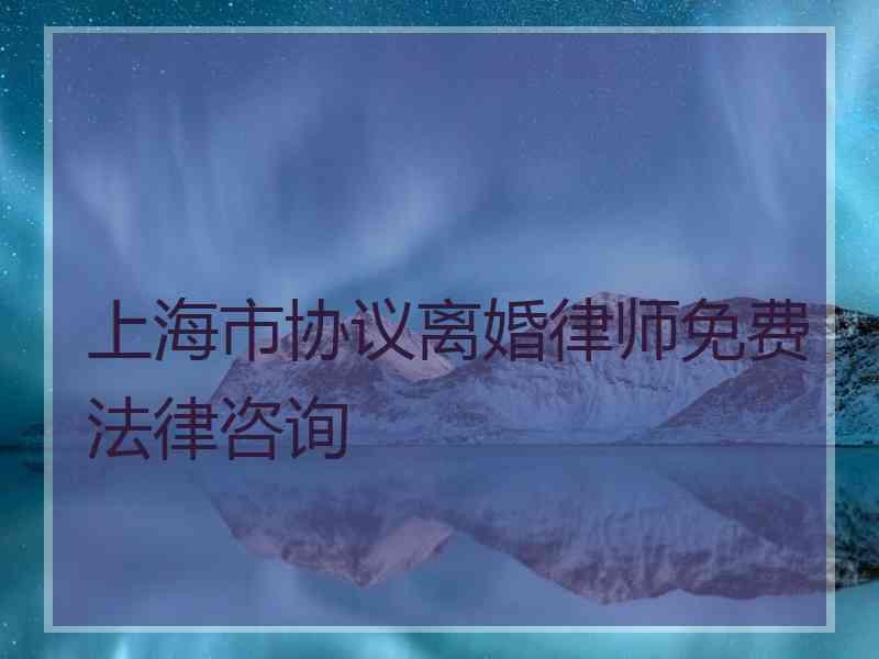 上海市协议离婚律师免费法律咨询