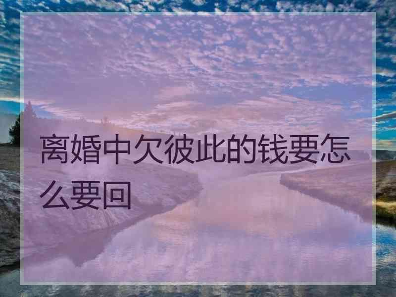 离婚中欠彼此的钱要怎么要回