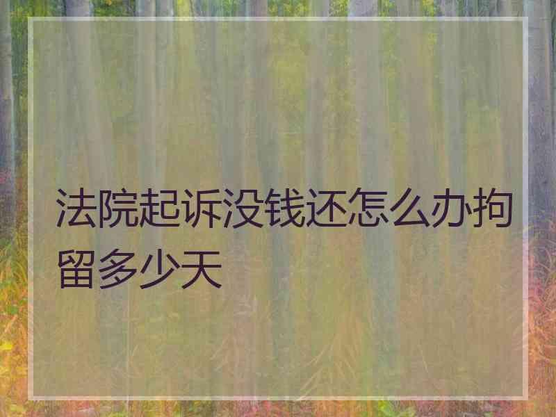 法院起诉没钱还怎么办拘留多少天