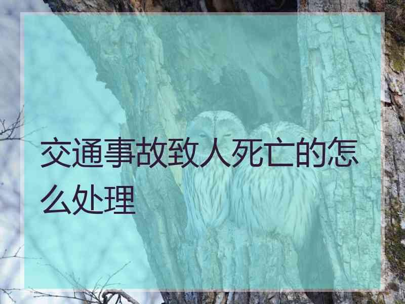 交通事故致人死亡的怎么处理