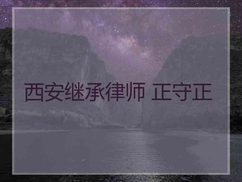 西安继承律师 正守正