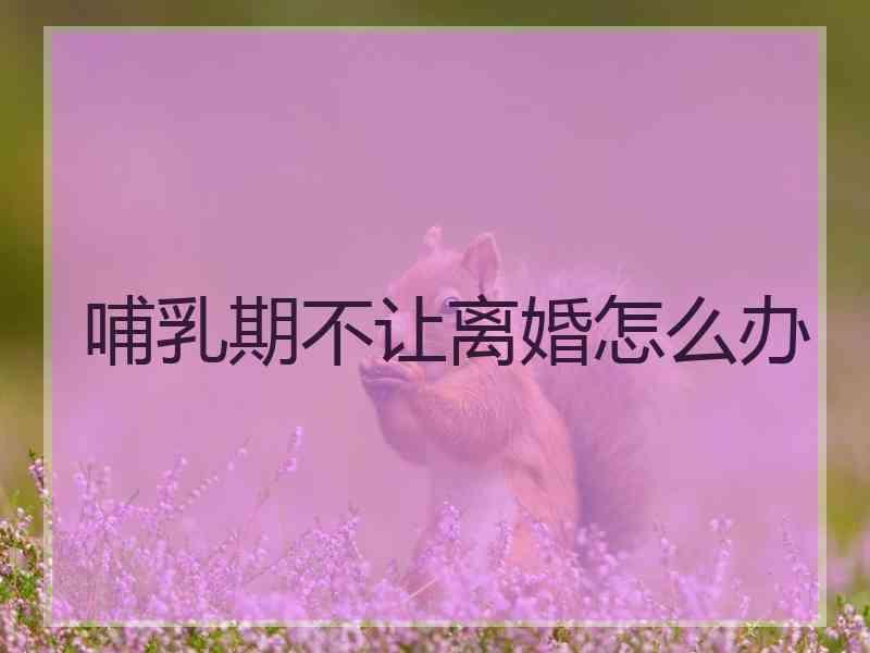 哺乳期不让离婚怎么办